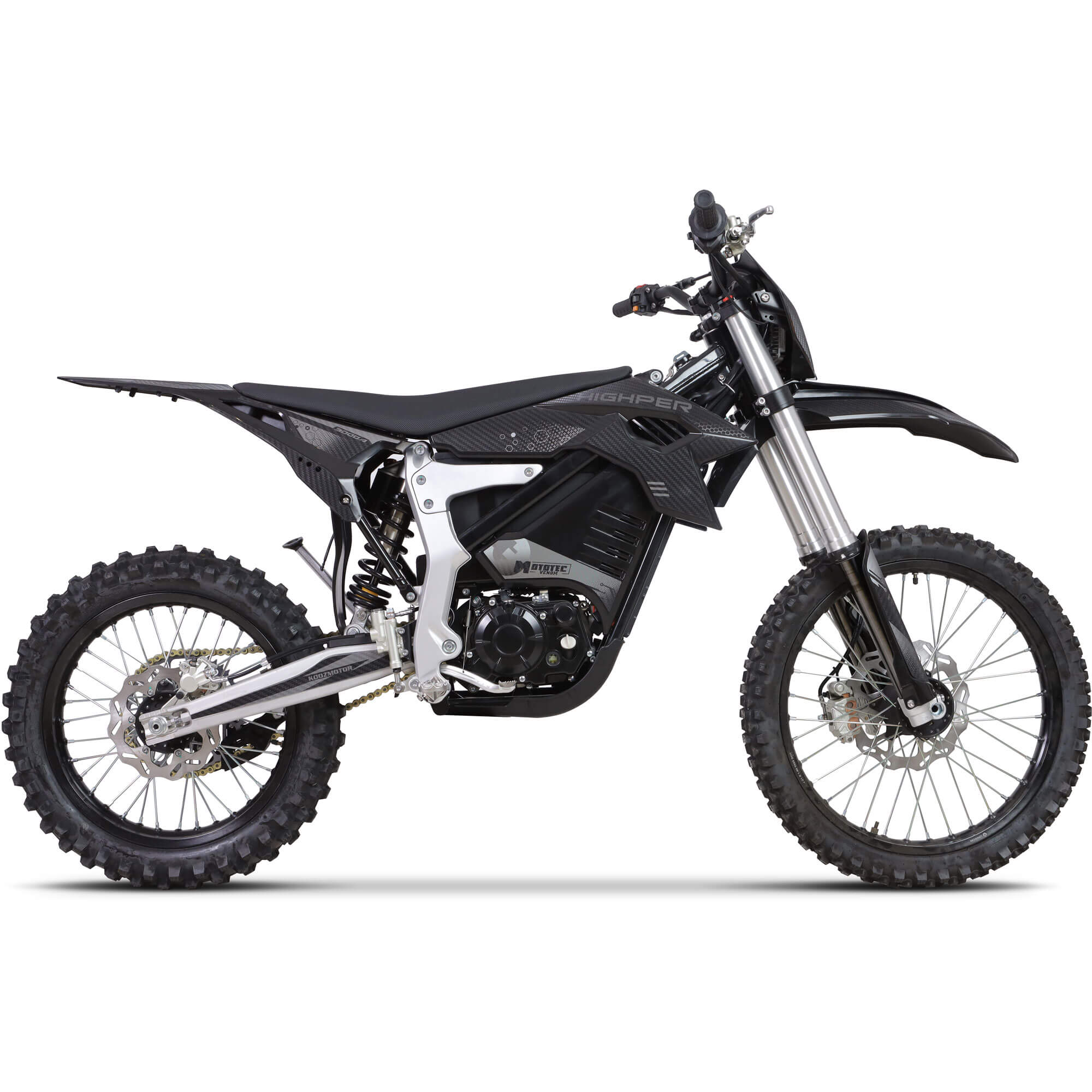 2026 MotoTec Venom 12000W 72V Lithium Electric Dirt Bike, Black