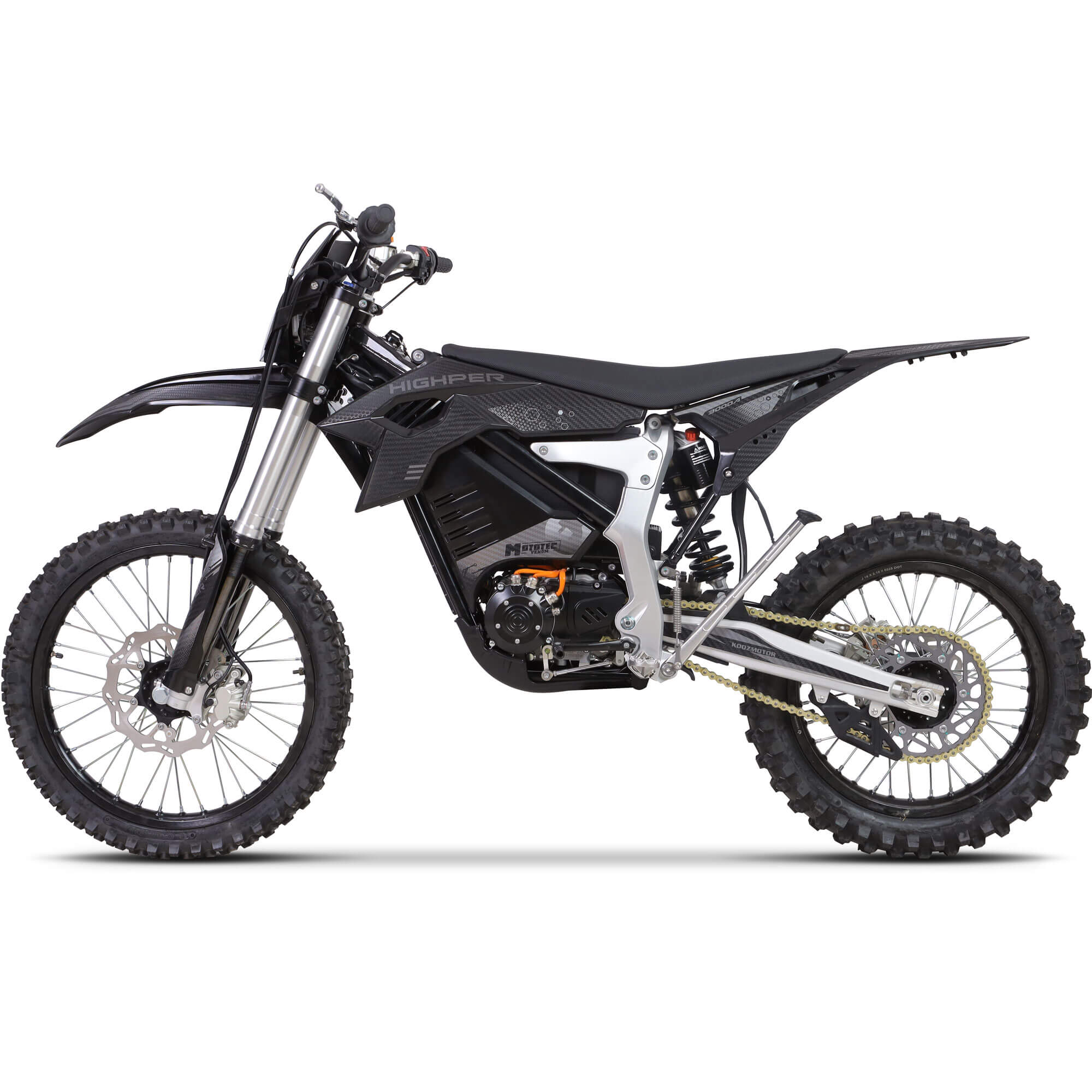 2026 MotoTec Venom 12000W 72V Lithium Electric Dirt Bike, Black