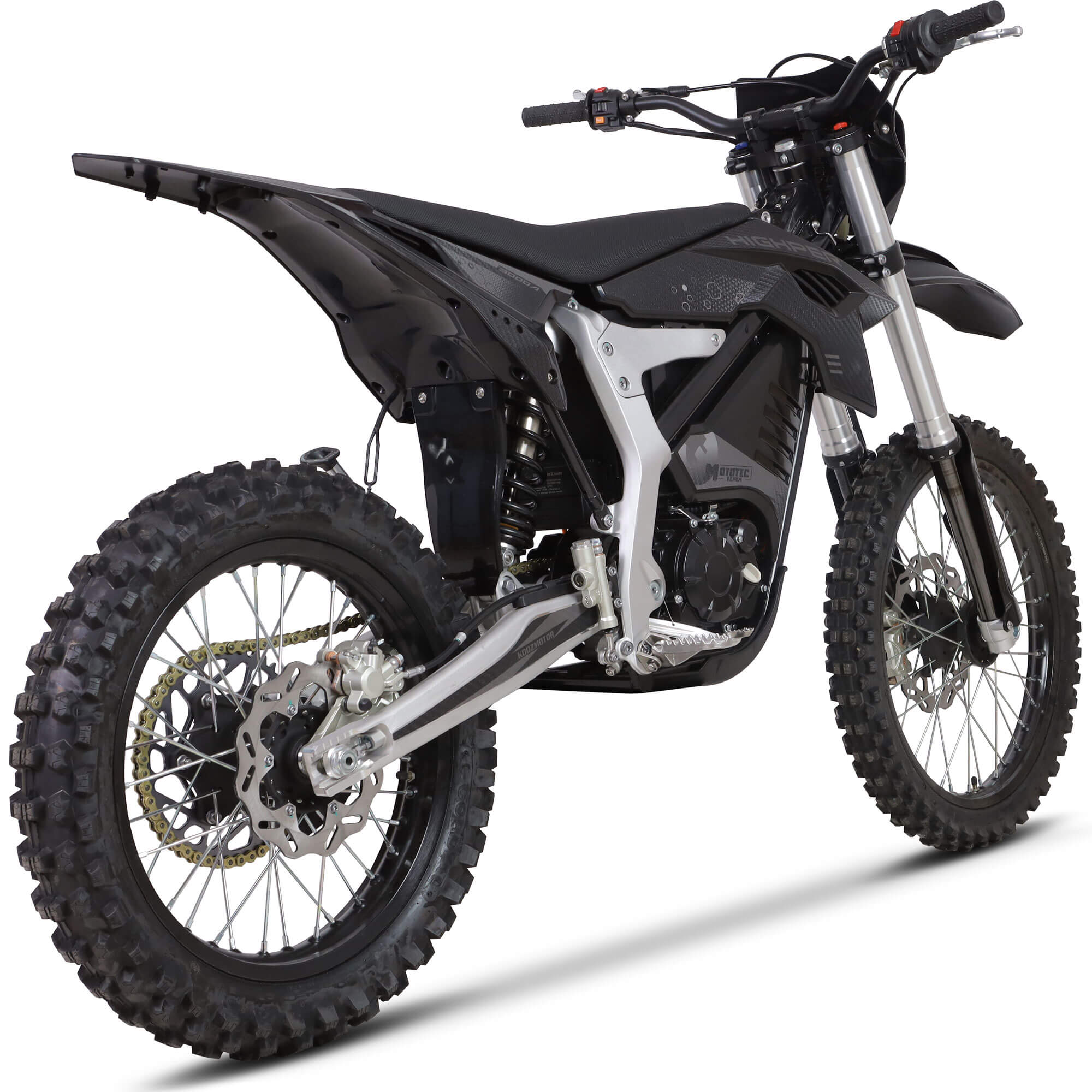 2026 MotoTec Venom 12000W 72V Lithium Electric Dirt Bike, Black