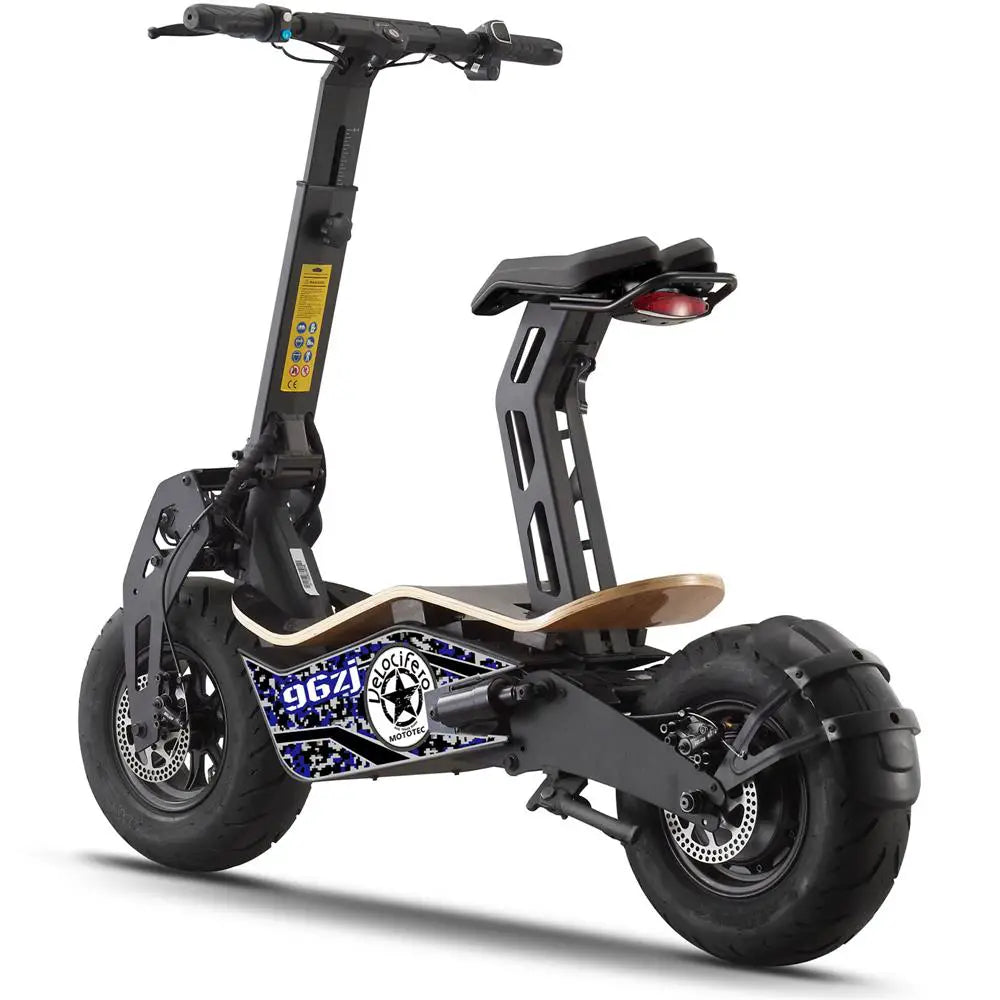 MotoTec Mad 1600W 48V 12Ah Folding Fat Tire Electric Scooter