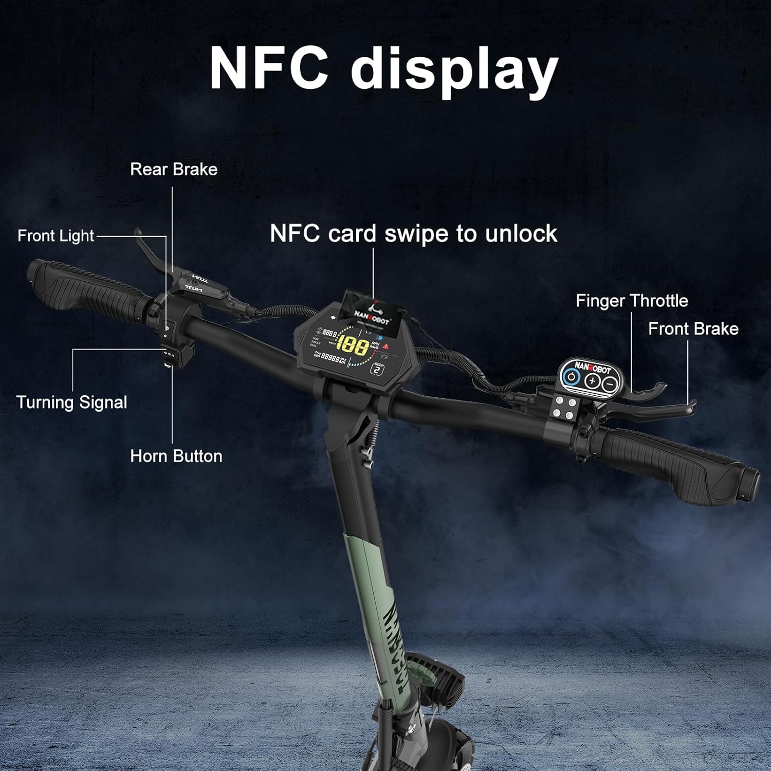 Nanrobot D6+ MAX Dual 1500W 60V 30Ah 10" Off-Road Tires Folding Electric Scooter