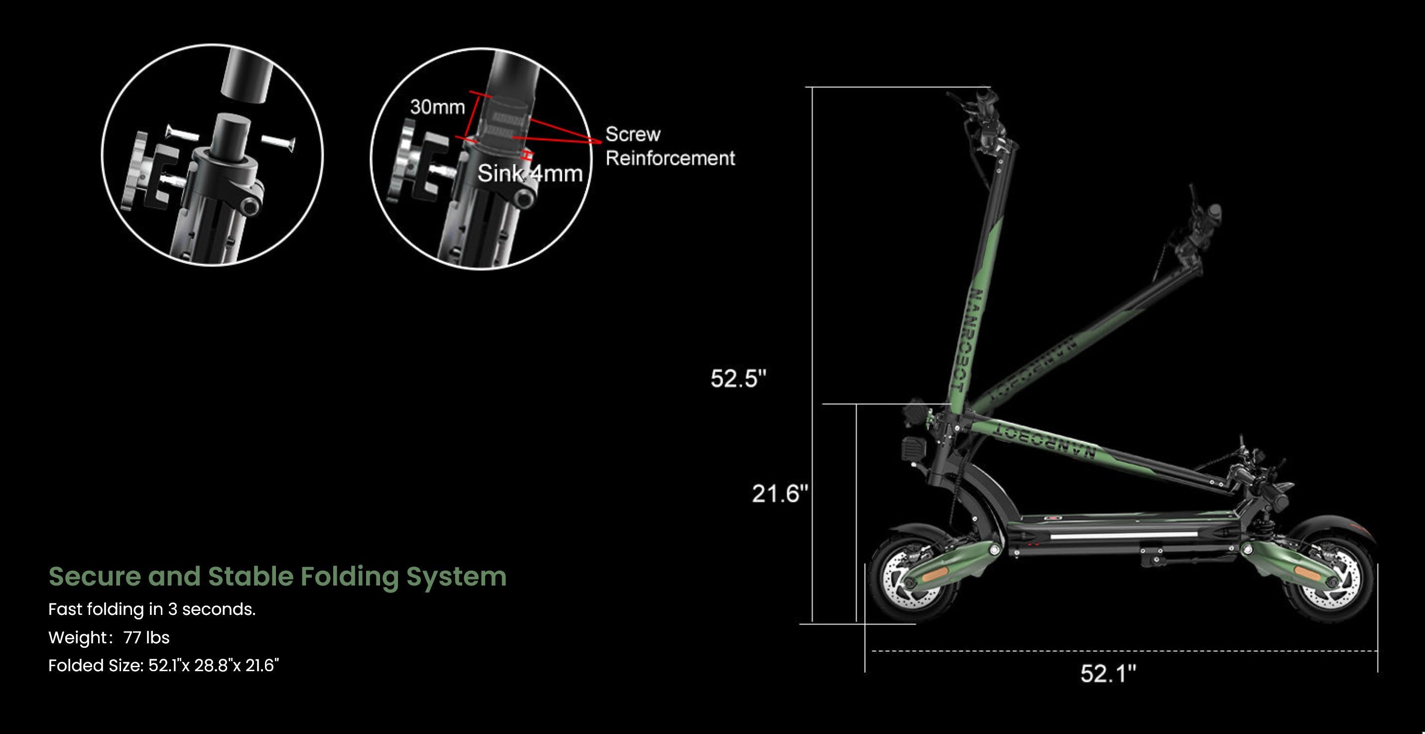 Nanrobot D6+ MAX Dual 1500W 60V 30Ah 10" Off-Road Tires Folding Electric Scooter