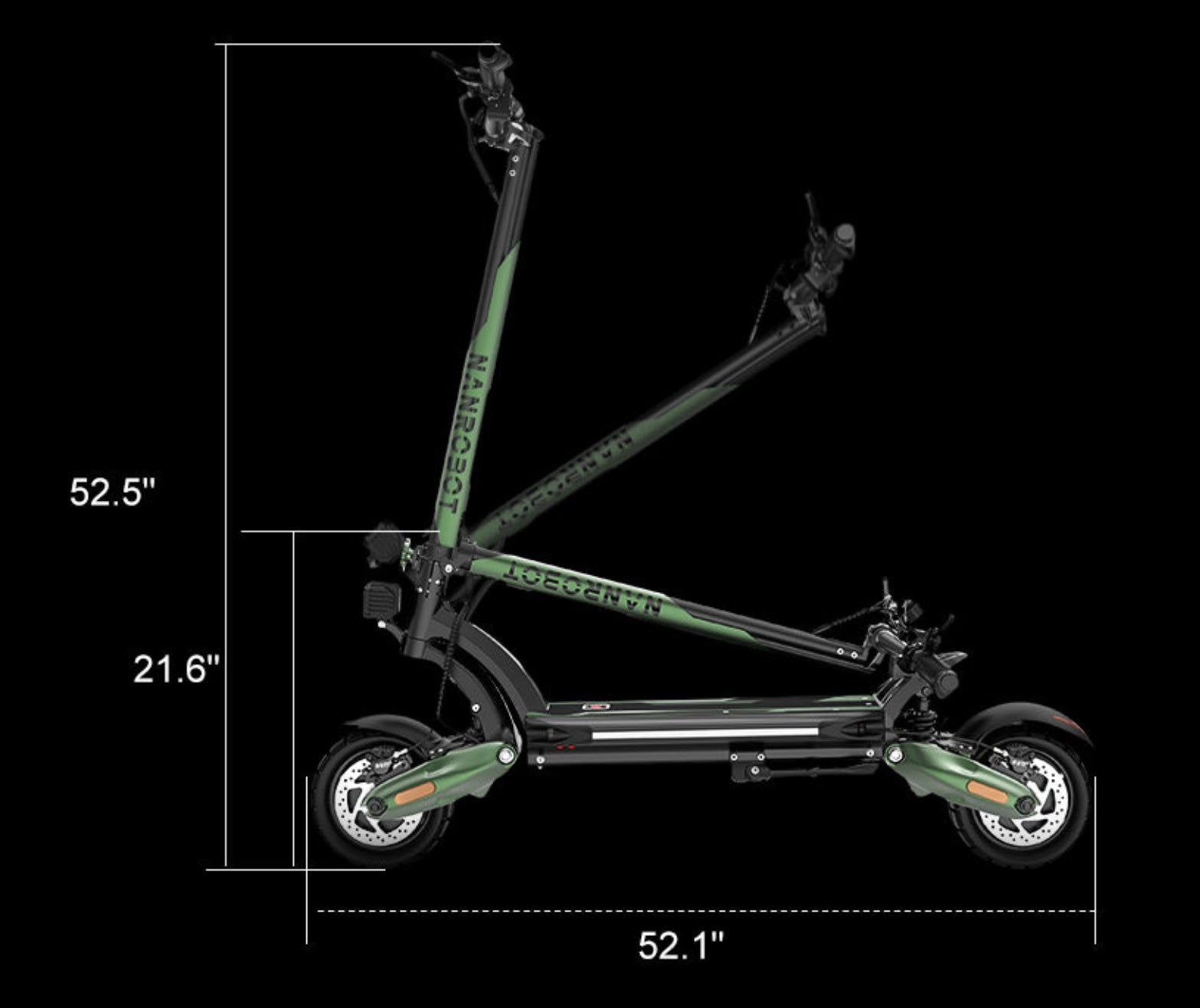 Nanrobot D6+ MAX Dual 1500W 60V 30Ah 10" Off-Road Tires Folding Electric Scooter