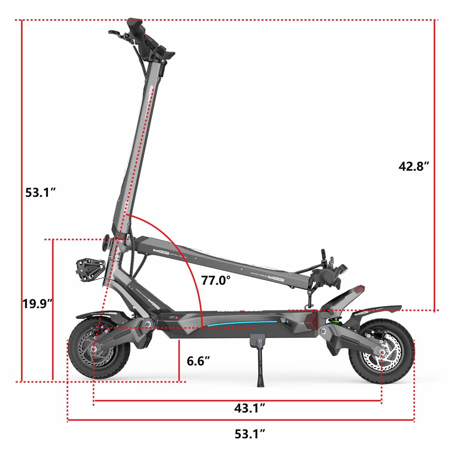 Nanrobot N6 Dual 1500W 72V 10" Off-Road Tires Folding Electric Scooter