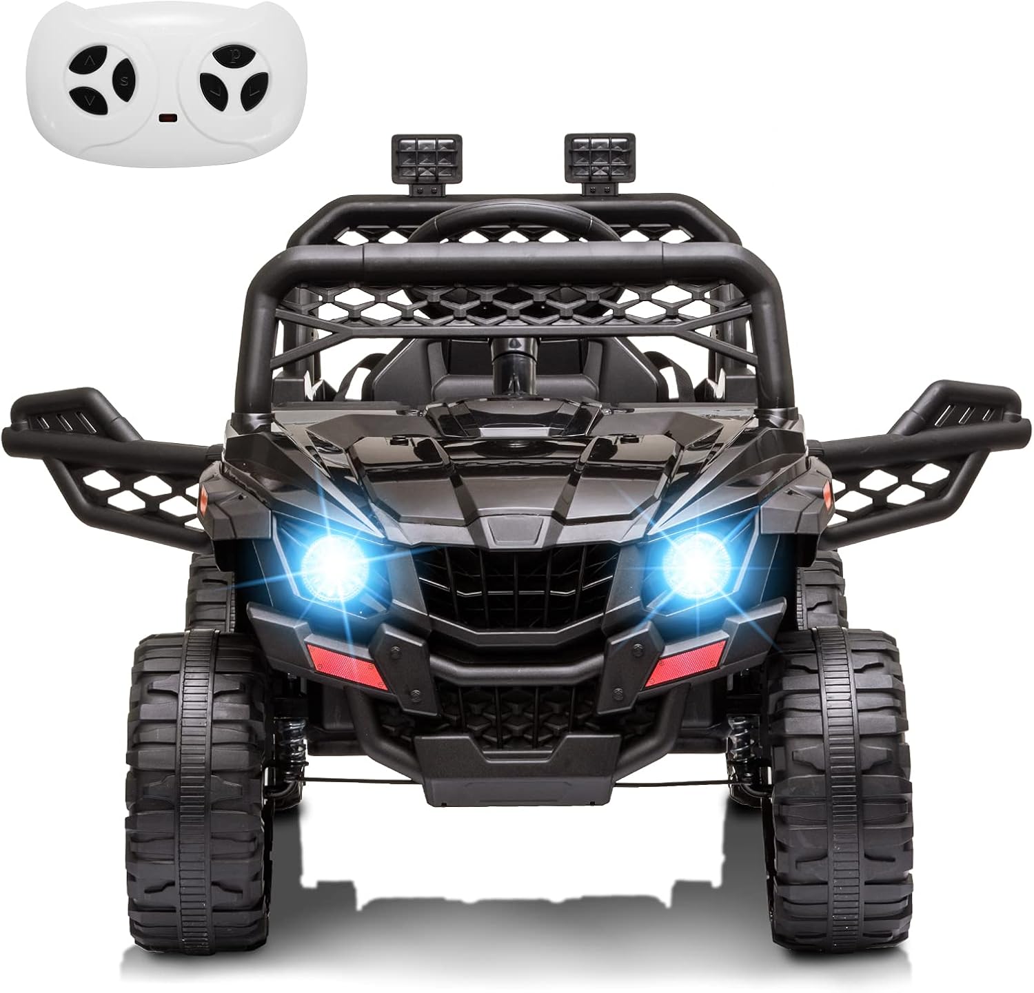 Nasitip 12V Kids' Electric Ride-On Truck, Spring Suspension, LED Lights, Remote Control