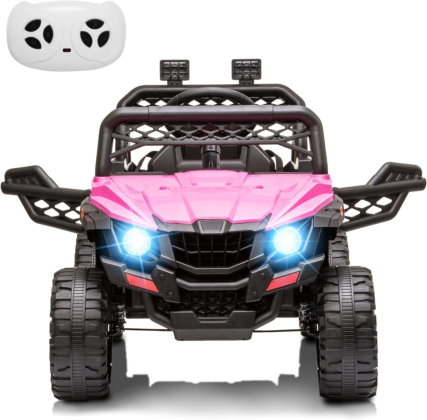 Nasitip 12V Kids' Electric Ride-On Truck, Spring Suspension, LED Lights, Remote Control