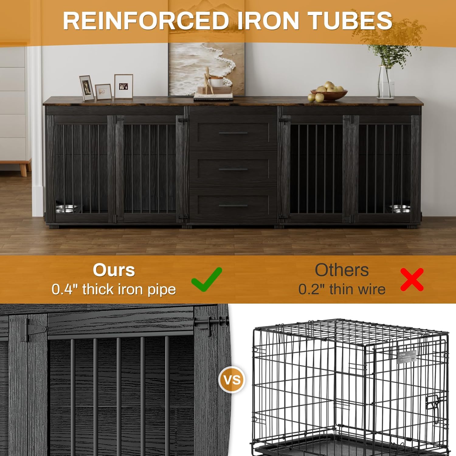 OUYESSIR 94.5" Large Dogs Crate Furniture