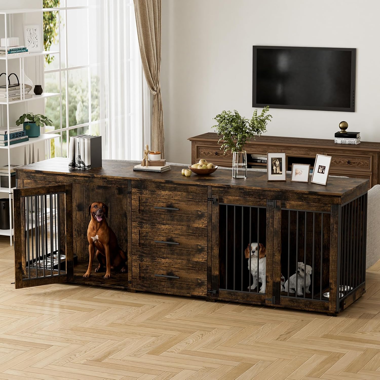 OUYESSIR 94.5" Large Dogs Crate Furniture