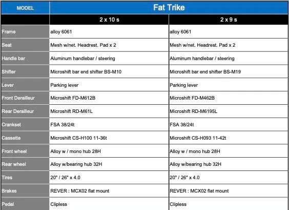 Performer DEFENDER Tadpole Recumbent Fat Tire Trike
