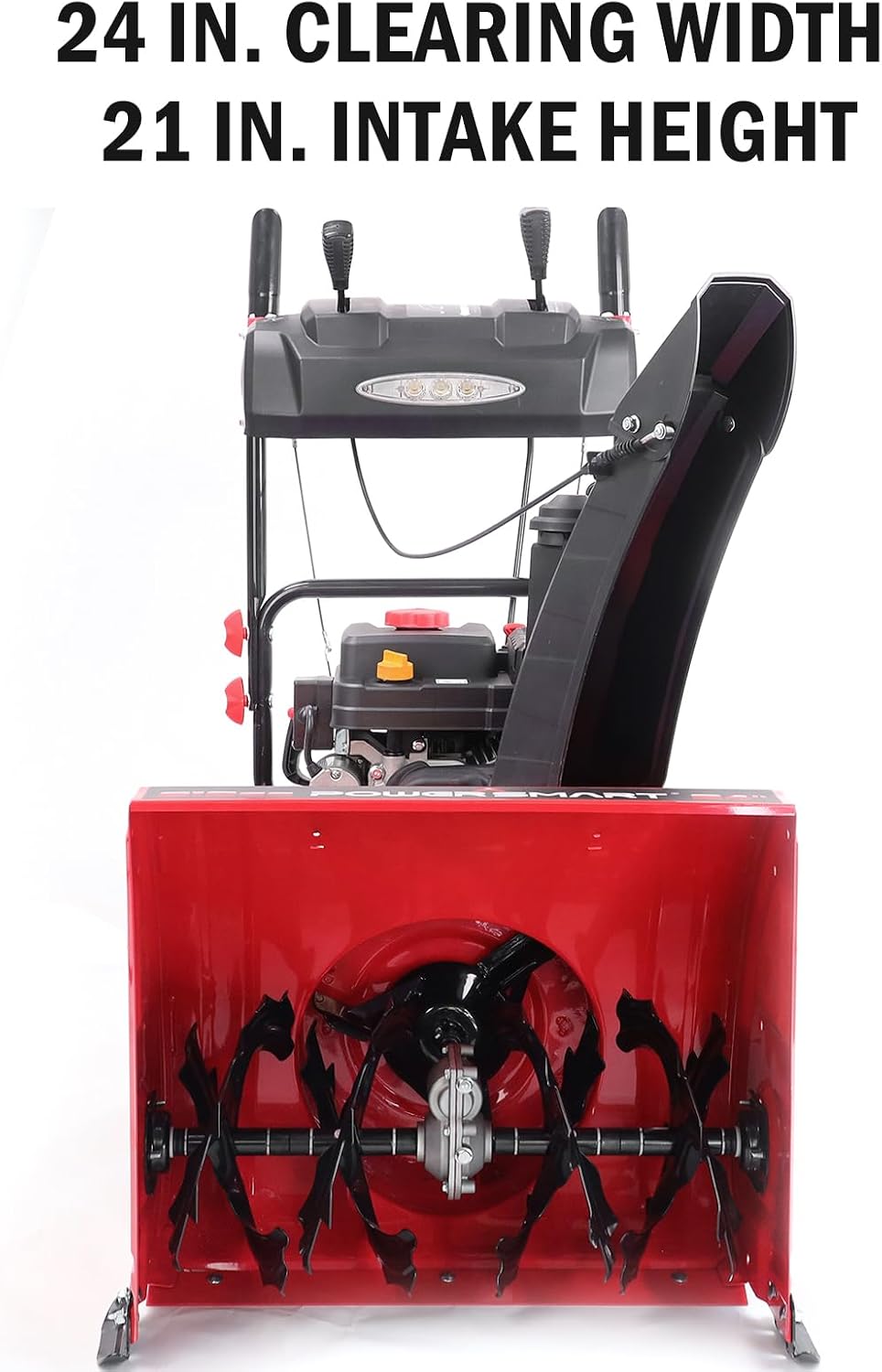 Powersmart 24" 212cc 2-Stage 8 Speed Reinforced Steel Housing Self-Propelled Gas Snow Blower