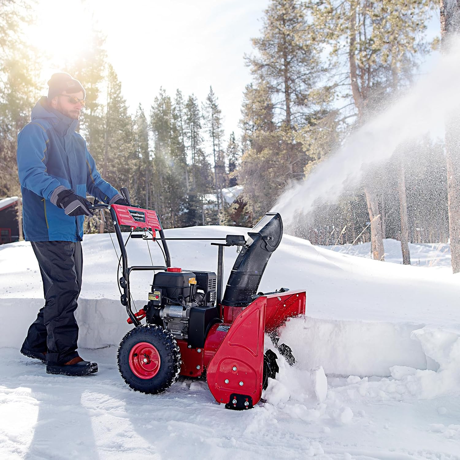 Powersmart 24" 212cc 2-Stage 8 Speed Self-Propelled Gas Snow Blower