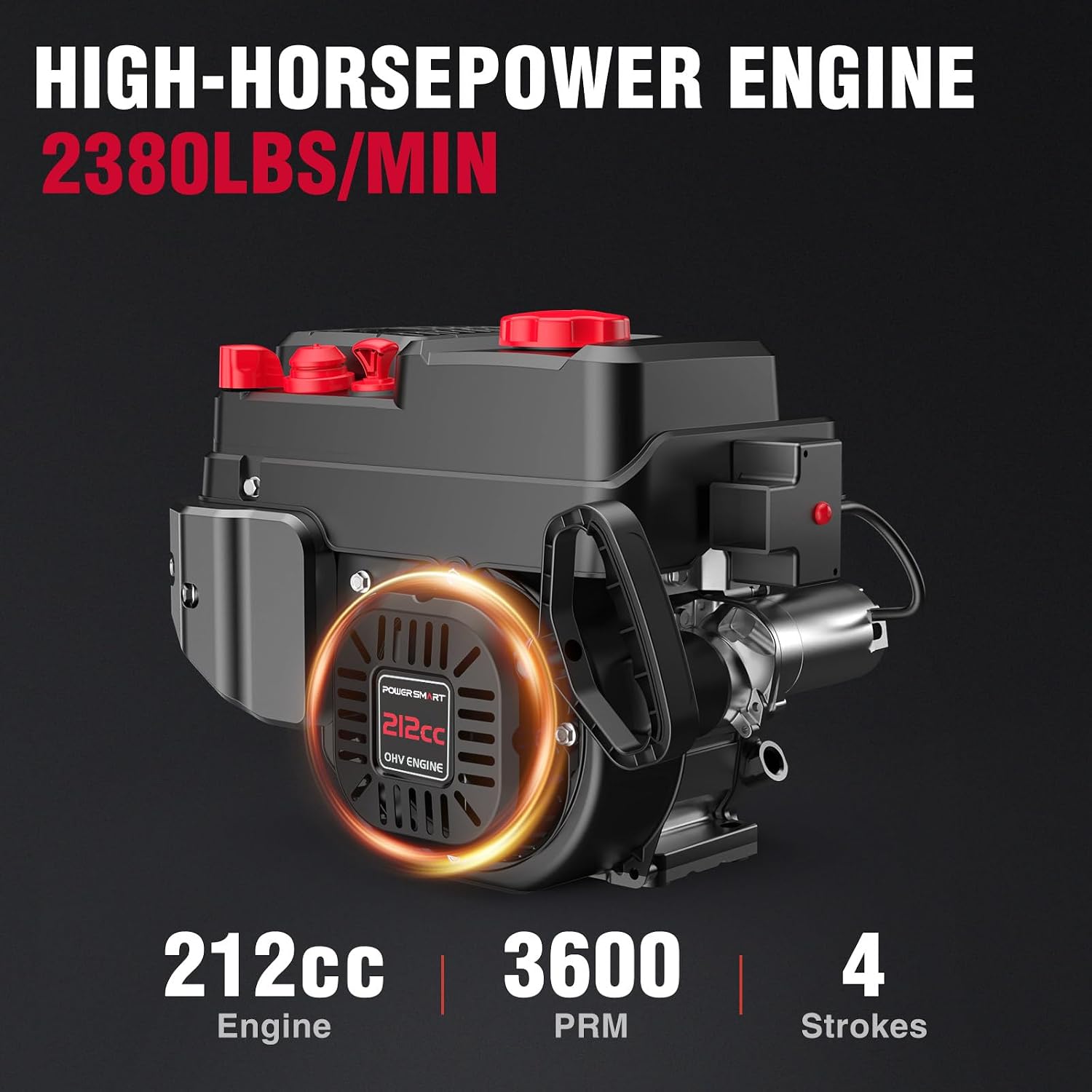 Powersmart 24" 212cc 2-Stage 8 Speed Self-Propelled Gas Snow Blower