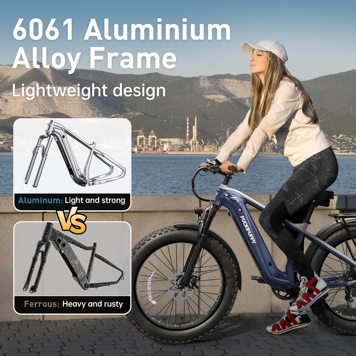 PUCKIPUPPY 26" BEAGLE 48V 7 Speed Fat Tire Electric Mountain Bike