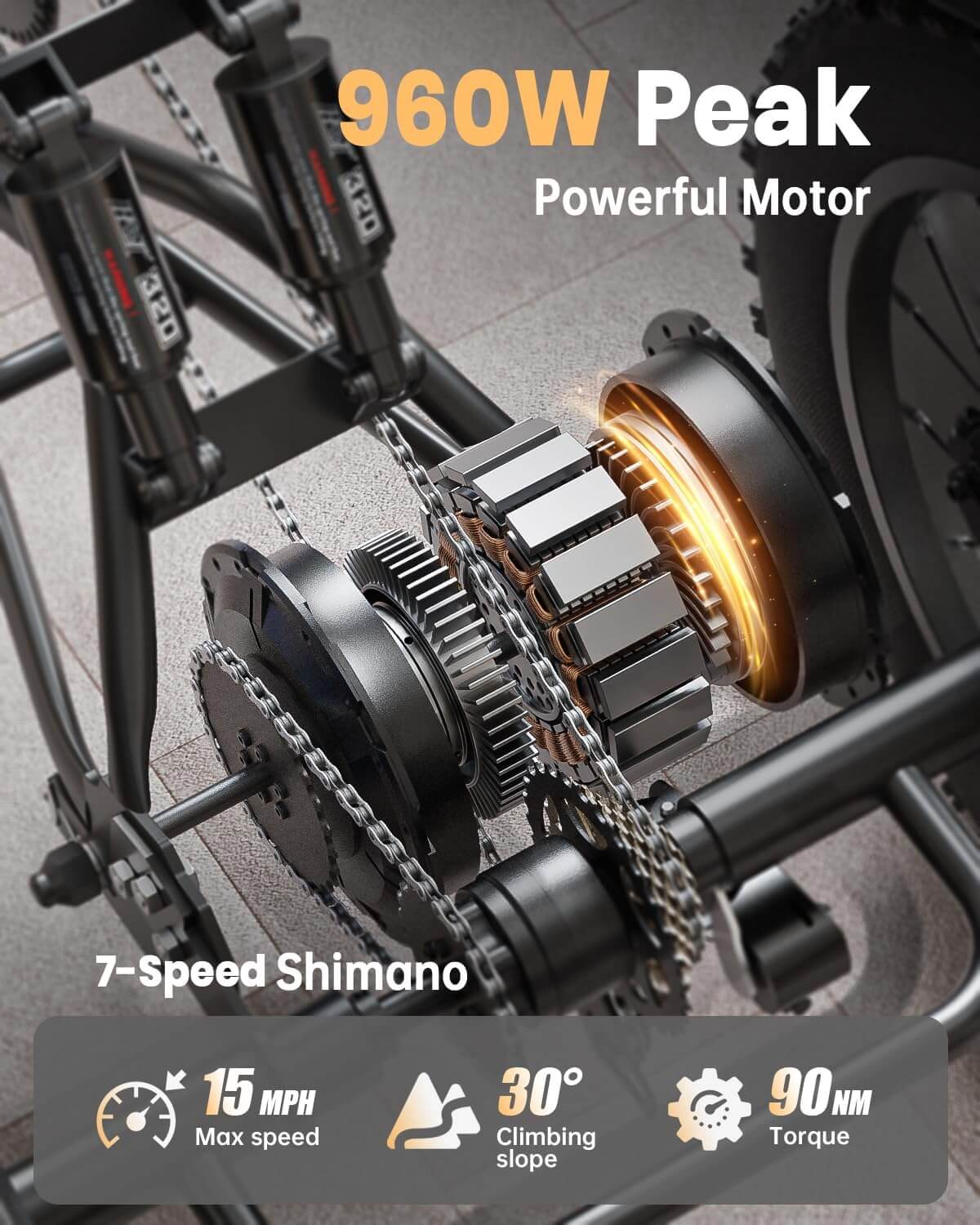 PUCKIPUPPY ROTTWEILER 48V 960W (with Reverse Gear) Fat Tire Electric Trike