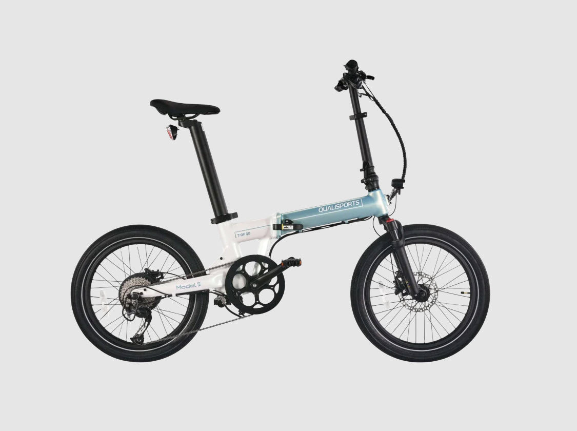 2024 Qualisports MODEL 5 500W 48V 20" Lightweight Folding Electric Bike-Upzy.com
