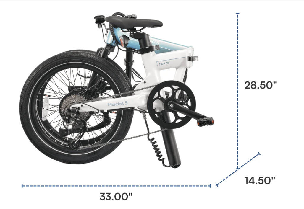 2024 Qualisports MODEL 5 500W 48V 20" Lightweight Folding Electric Bike-Upzy.com