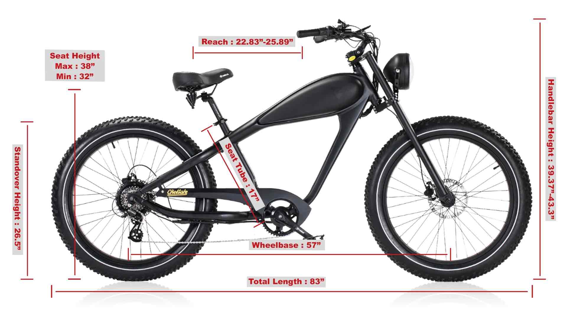 Revi Bikes CHEETAH PLUS Cafe Racer Fat Tire Cruiser Electric Bike