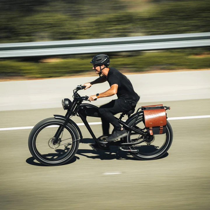 cafe racer style electric bicycle Revi Bikes CHEETAH PLUS Cafe Racer Fat Tire Cruiser Electric Bike