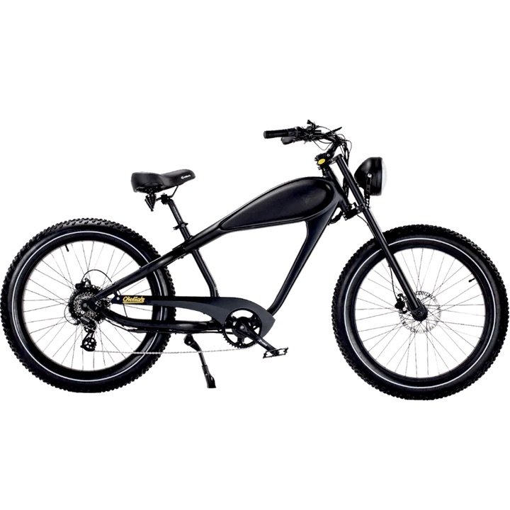 cheetah electric bicycle Revi Bikes CHEETAH PLUS Cafe Racer Fat Tire Cruiser Electric Bike