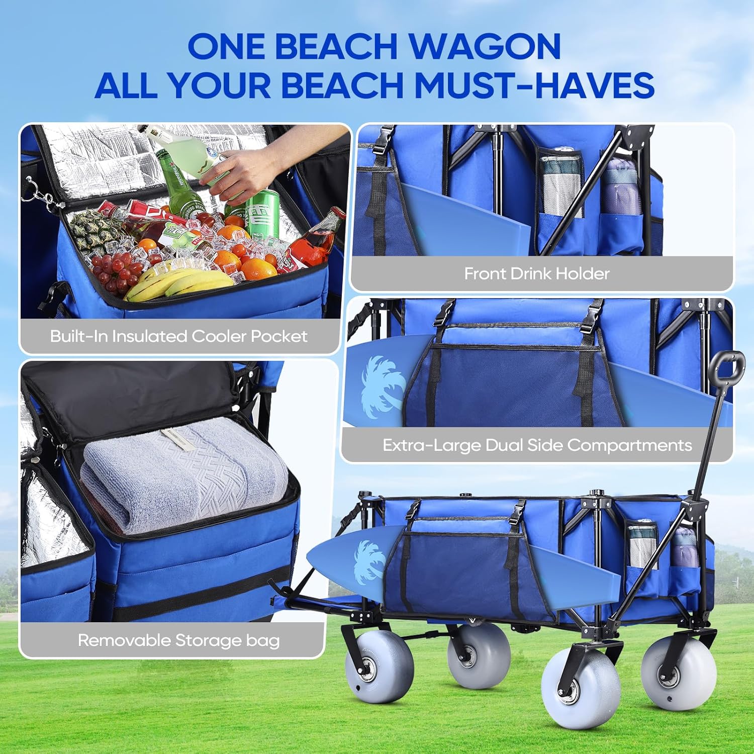 Rovique 53" Foldable Beach Wagon