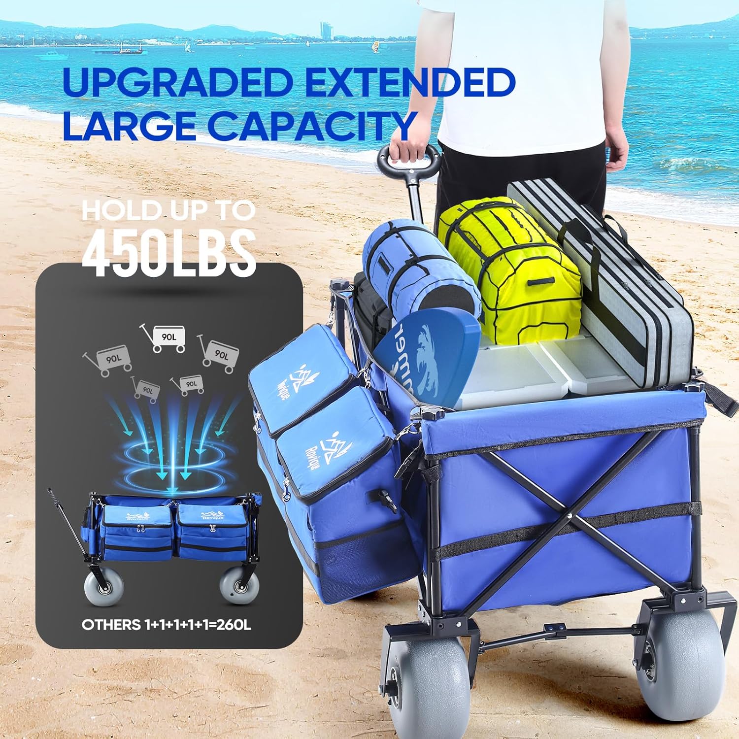 Rovique 53" Foldable Beach Wagon
