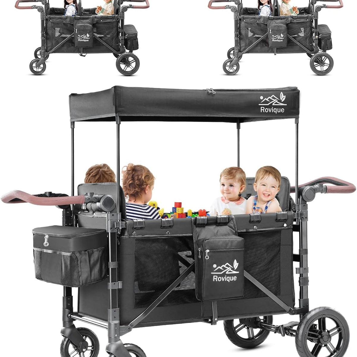 Rovique DELUXE 4 Seater Kids Stroller Wagon —