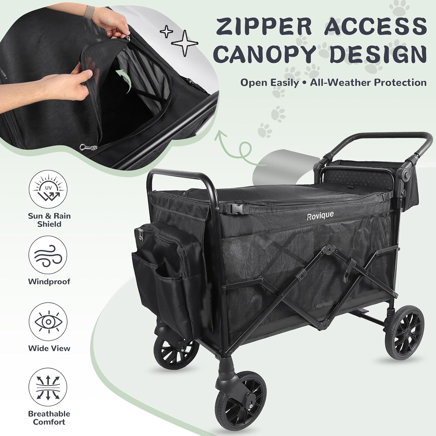 Rovique Heavy Duty Large Wagon Dog Stroller