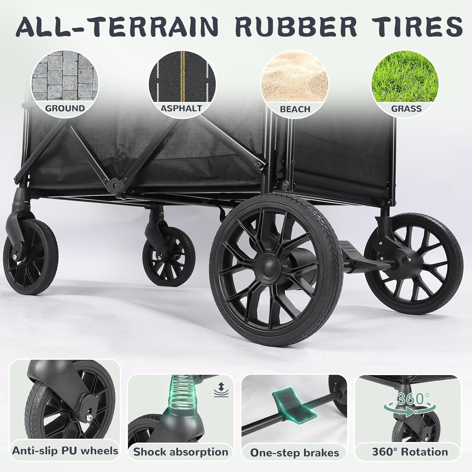 Rovique Heavy Duty Large Wagon Dog Stroller