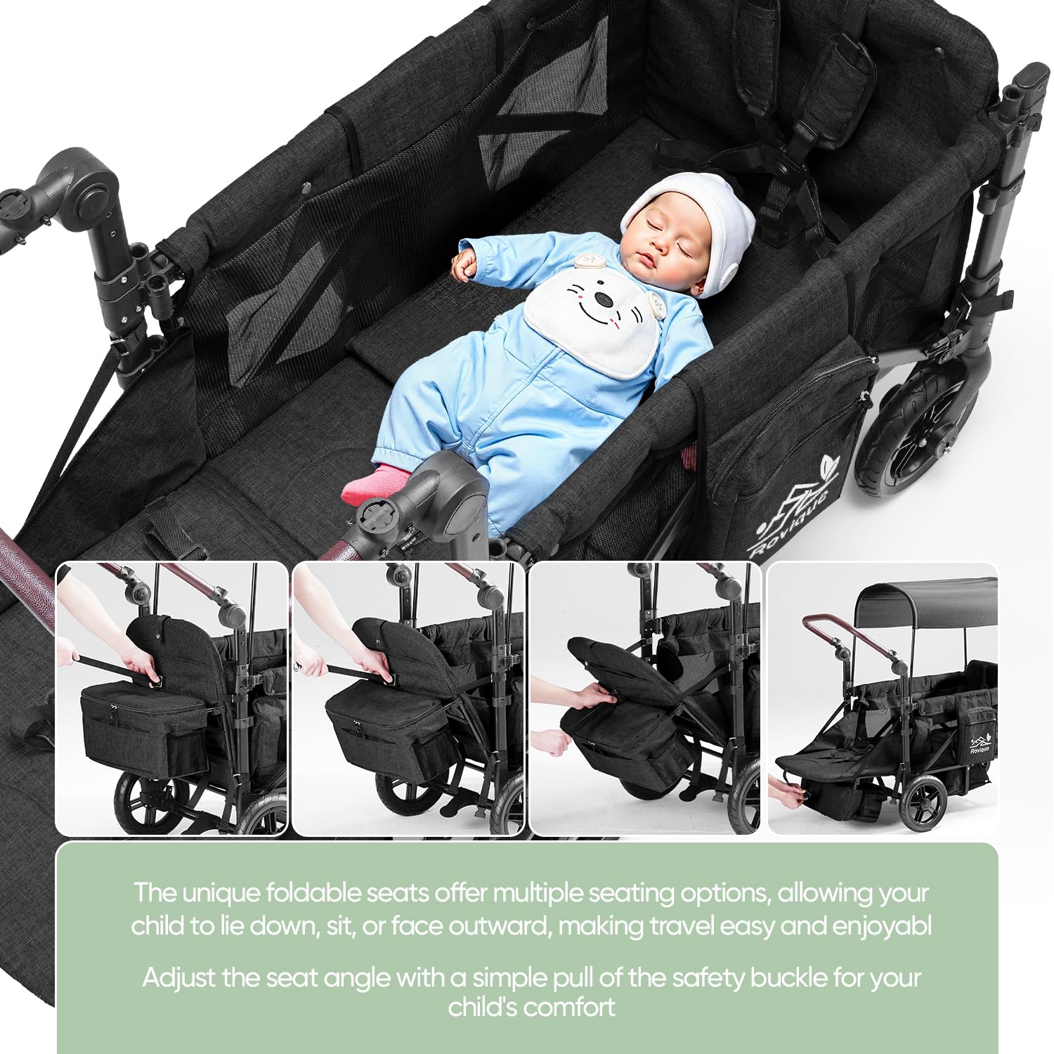 travel stroller wagon Rovique Premium 2 Kids Stroller Wagon — Upzy.com