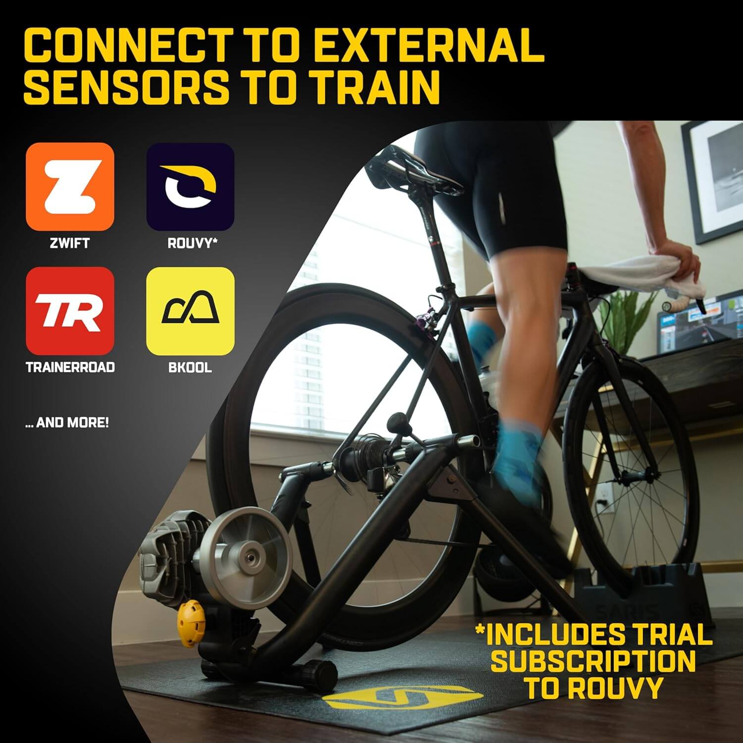 Saris Fluid2 Smart Equipped Zwift Compatible Indoor Bike Trainer