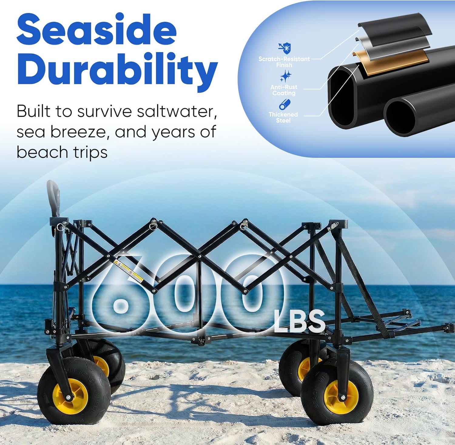 Sekey 57" FW259 Heavy Duty Foldable Beach Wagon