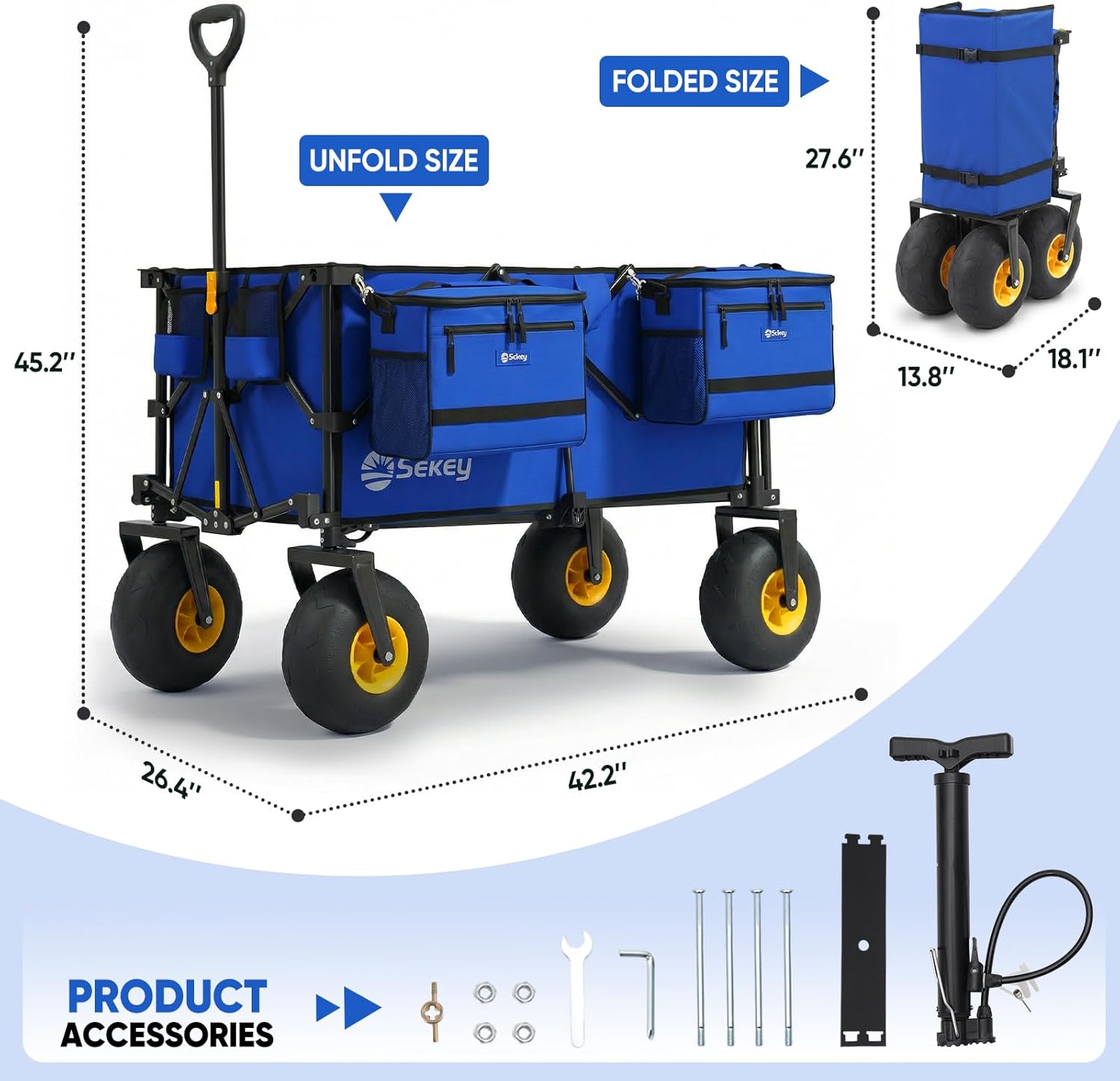 Sekey 57" FW259 Heavy Duty Foldable Beach Wagon