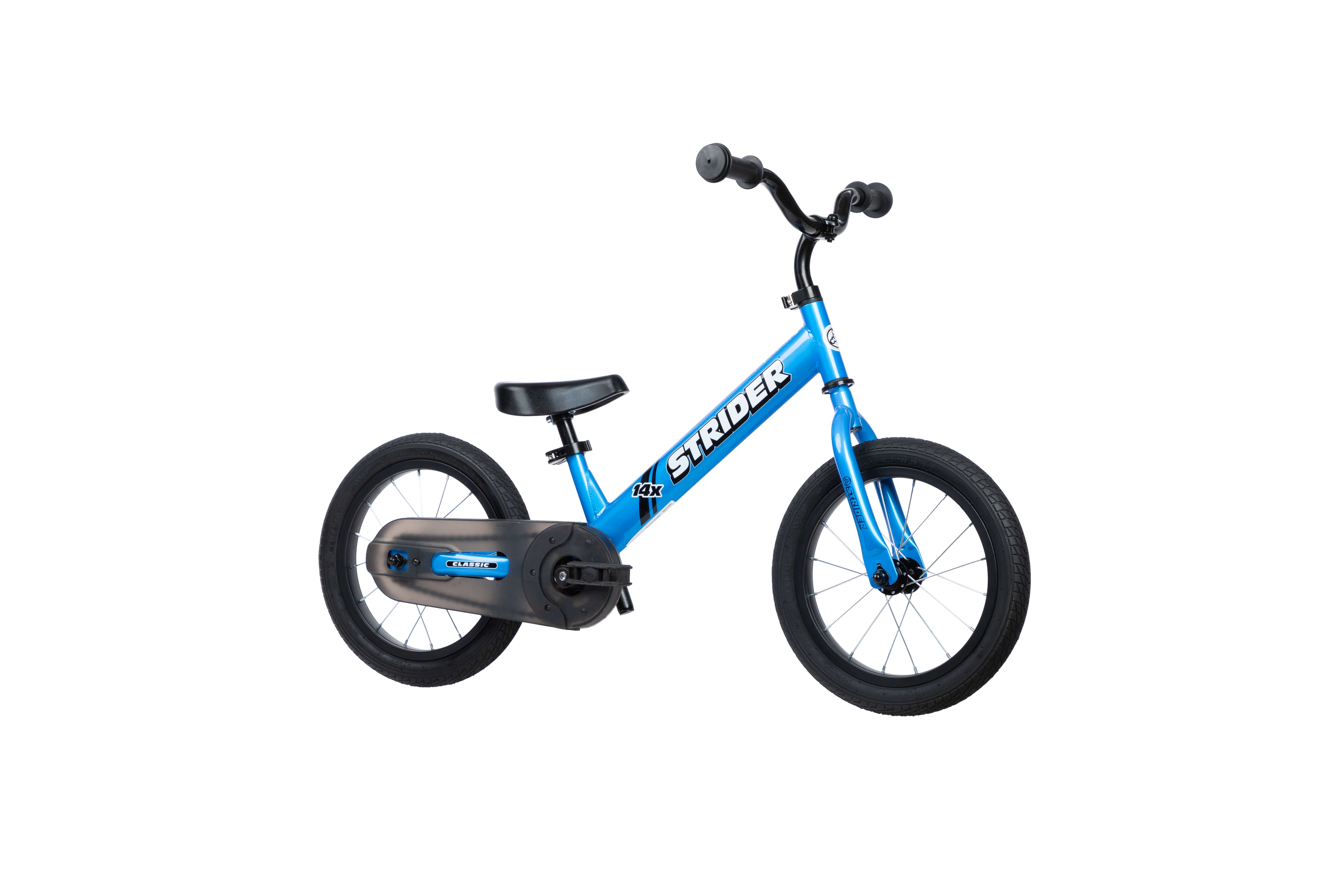 strider bike to pedal bike Strider 14x CLASSIC 2-in-1 Kids Balance Bike, 90% Assembled Awesome Blue / Add Pedal Conversion Kit
