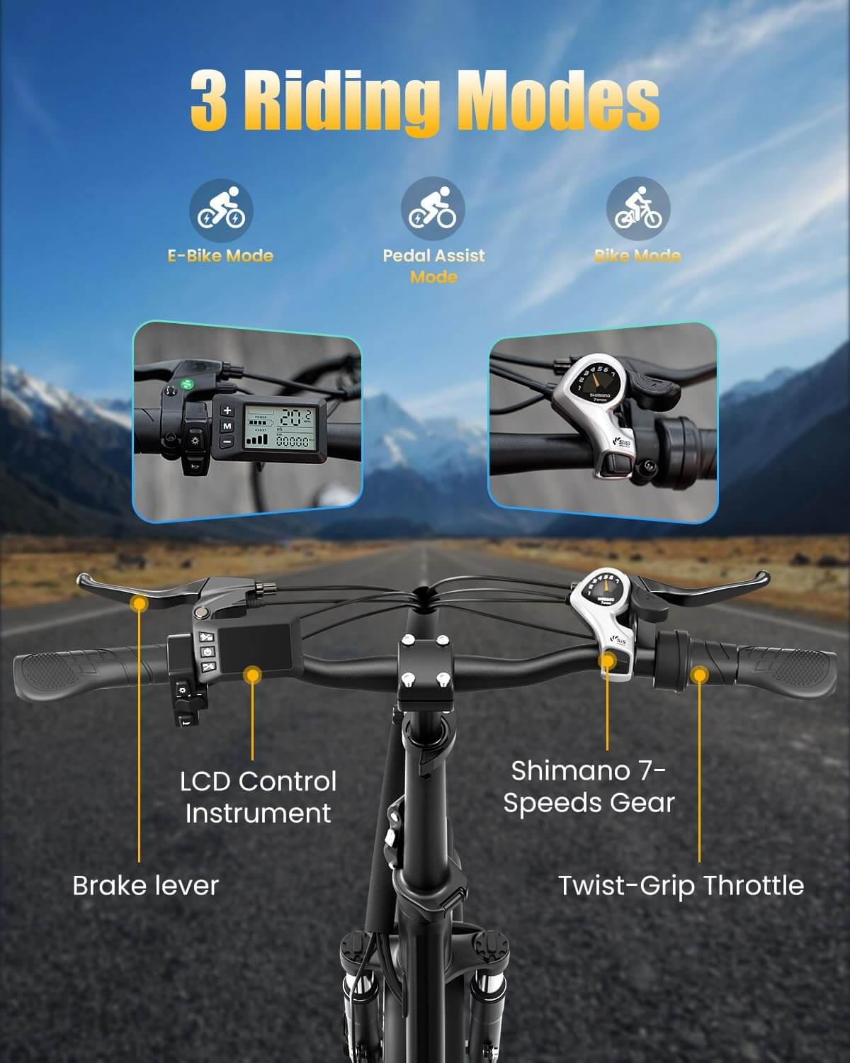 SUNTIBYE SE1 2 Seater 1000W 20" Commuter Folding Fat Tire Electric Bike