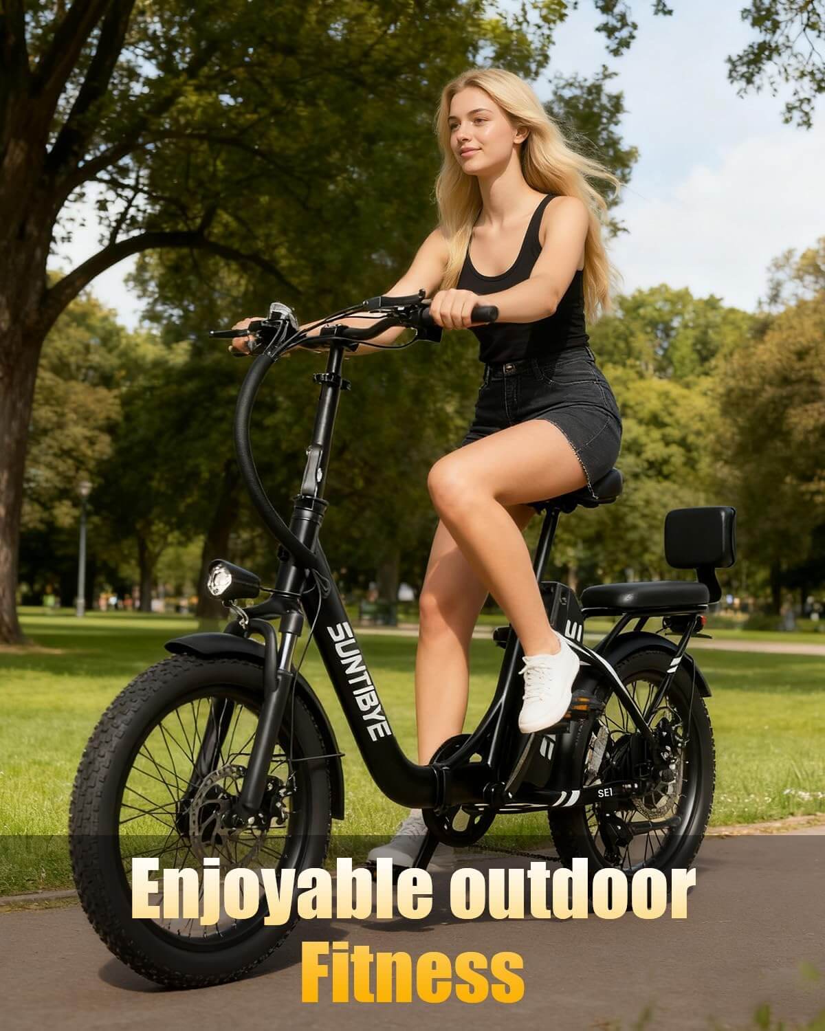 SUNTIBYE SE1 2 Seater 1000W 20" Commuter Folding Fat Tire Electric Bike