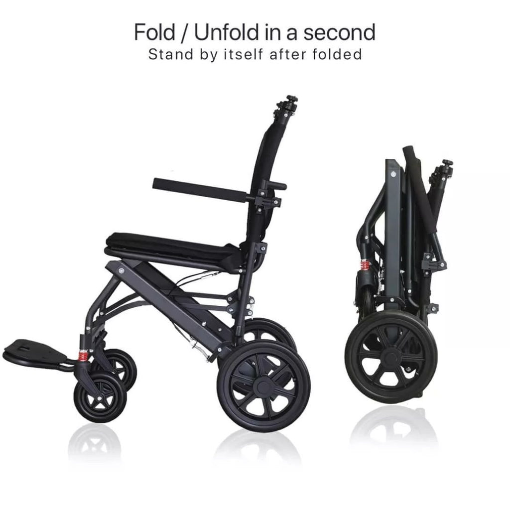 Super Lite Manual Lightweight Folding Travel Wheelchair — Upzy.com