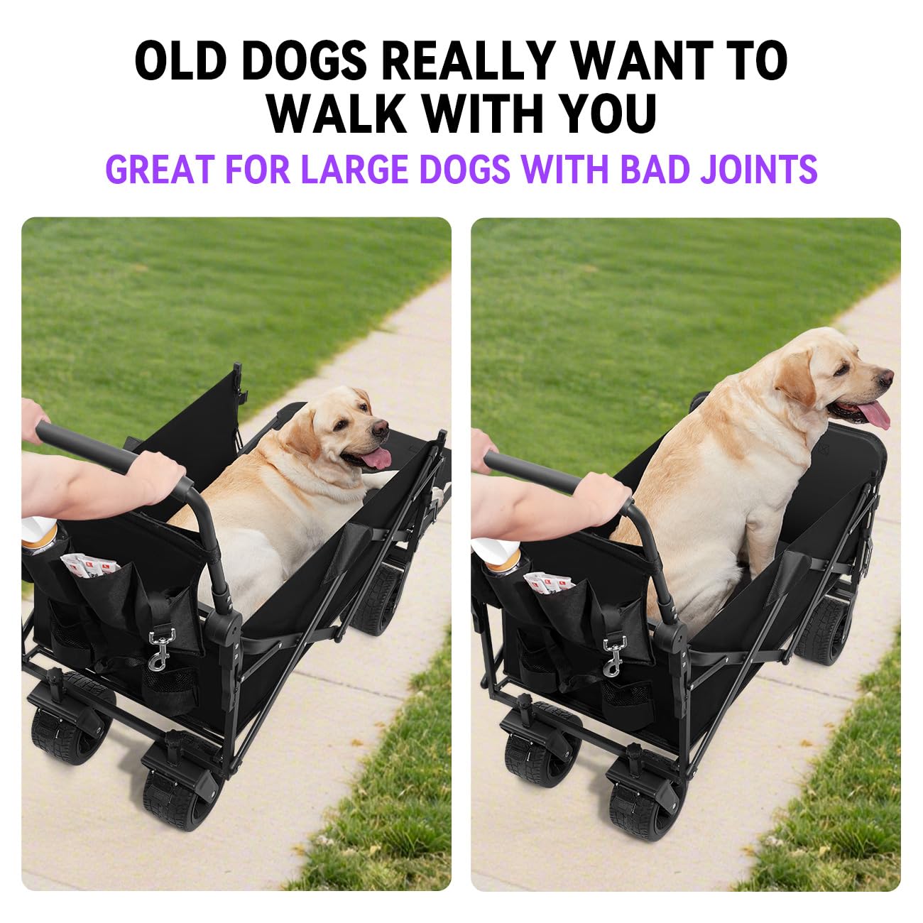 TKYZ Large Folding Dog Stroller Wagon Cart