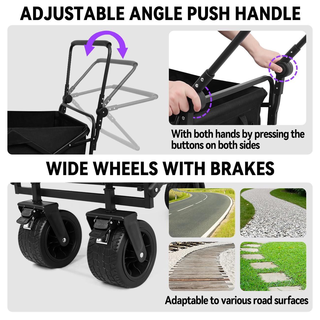 TKYZ Large Folding Dog Stroller Wagon Cart