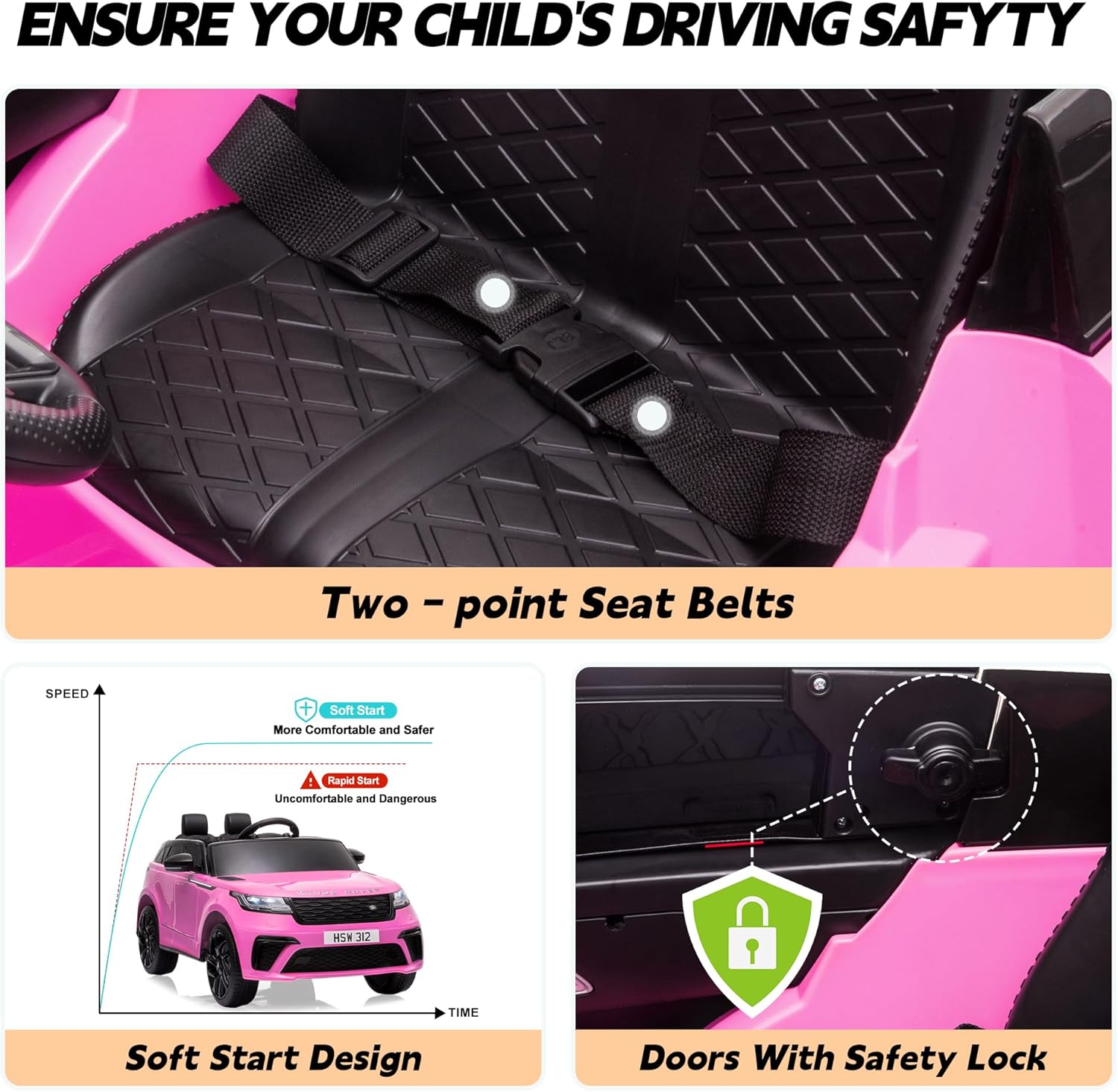 TOBBI 12V LAND ROVER VELAR Licensed Kids' Electric Ride-On Car
