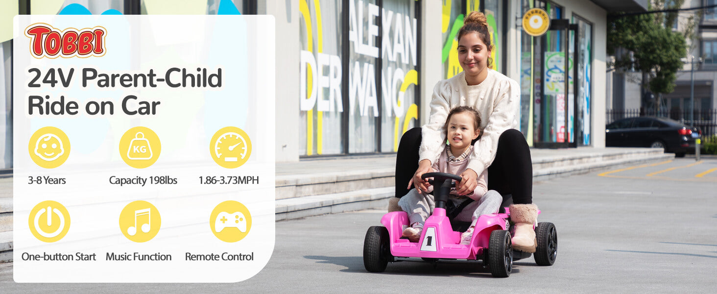 TOBBI 24V 2-Seater Kids' Electric Go Kart