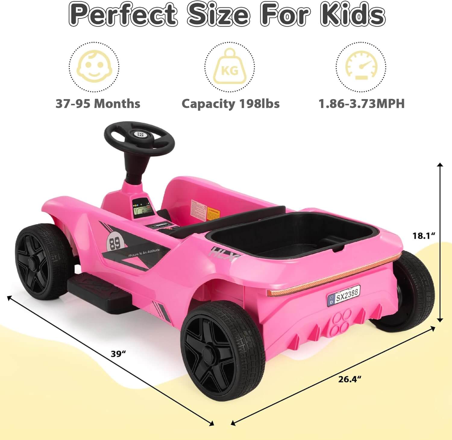 TOBBI 24V 2-Seater Kids' Electric Go Kart