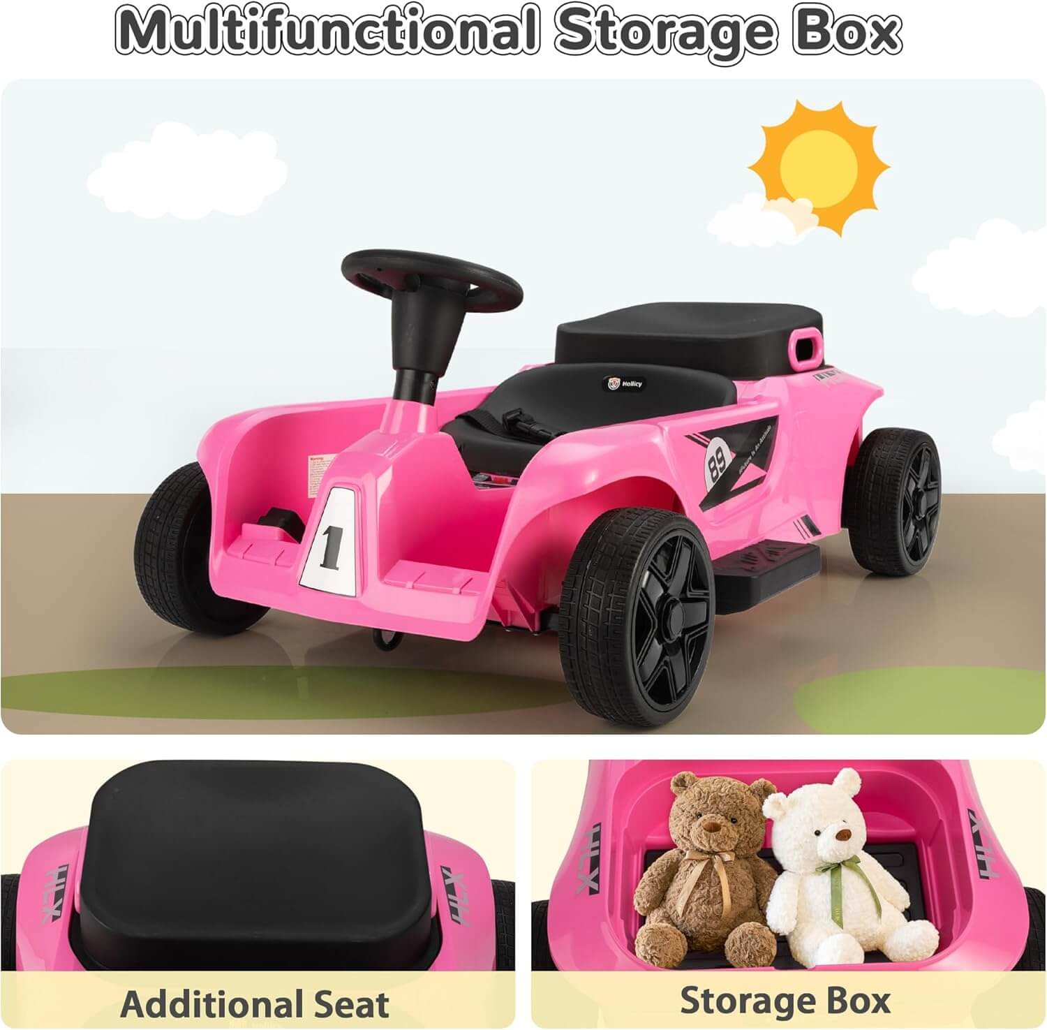 TOBBI 24V 2-Seater Kids' Electric Go Kart