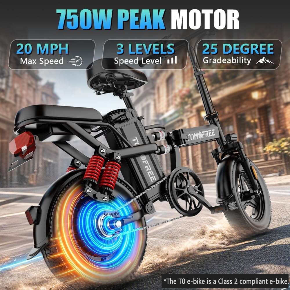 Tomofree T0 750W 48V 20Ah Folding Electric Bike