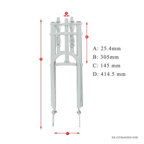 Tracer 1" Threadless Dual Springer Bike Fork Disc Brake for 26"/29" Bike with 3.0/4.0 Tire