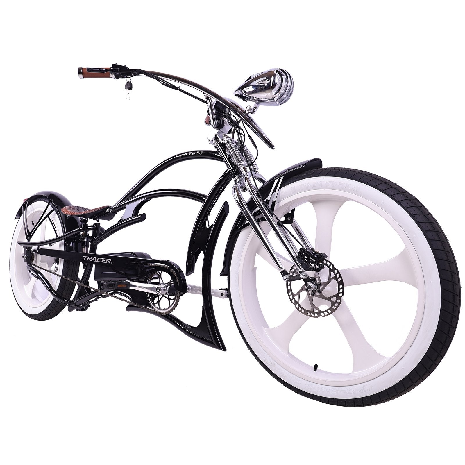 electric stretch cruiser bicycle Tracer 26" RAPTOR PRO DS 800W 48V Stretch Cruiser Electric Bike Black