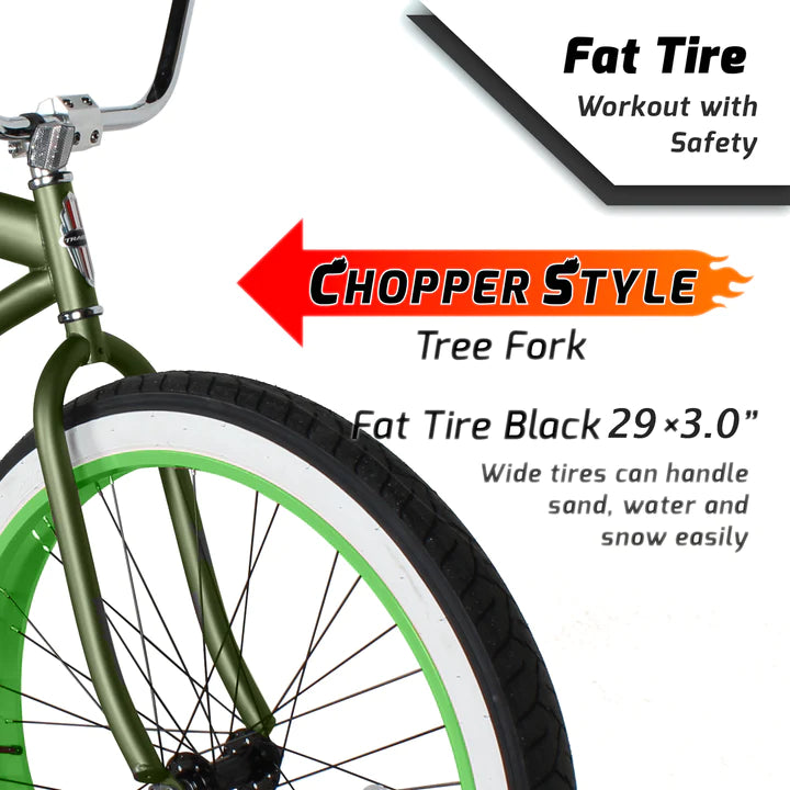 Tracer 29" AVALON GT Single Speed Fat Tire Stretch Beach Cruiser Bike