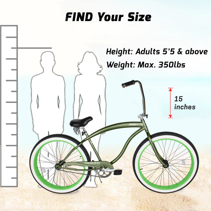 Tracer 29" AVALON GT Single Speed Fat Tire Stretch Beach Cruiser Bike