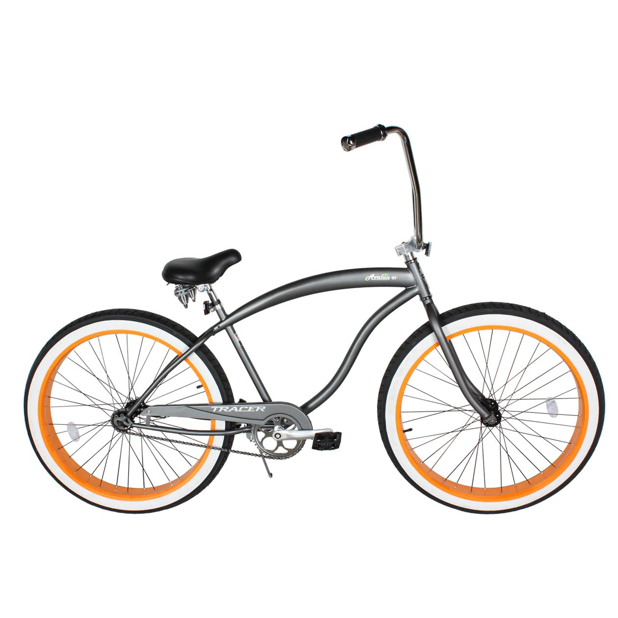 gt cruiser bicycle Tracer 29" AVALON GT Single Speed Fat Tire Stretch Beach Cruiser Bike Matte Grey / Orange