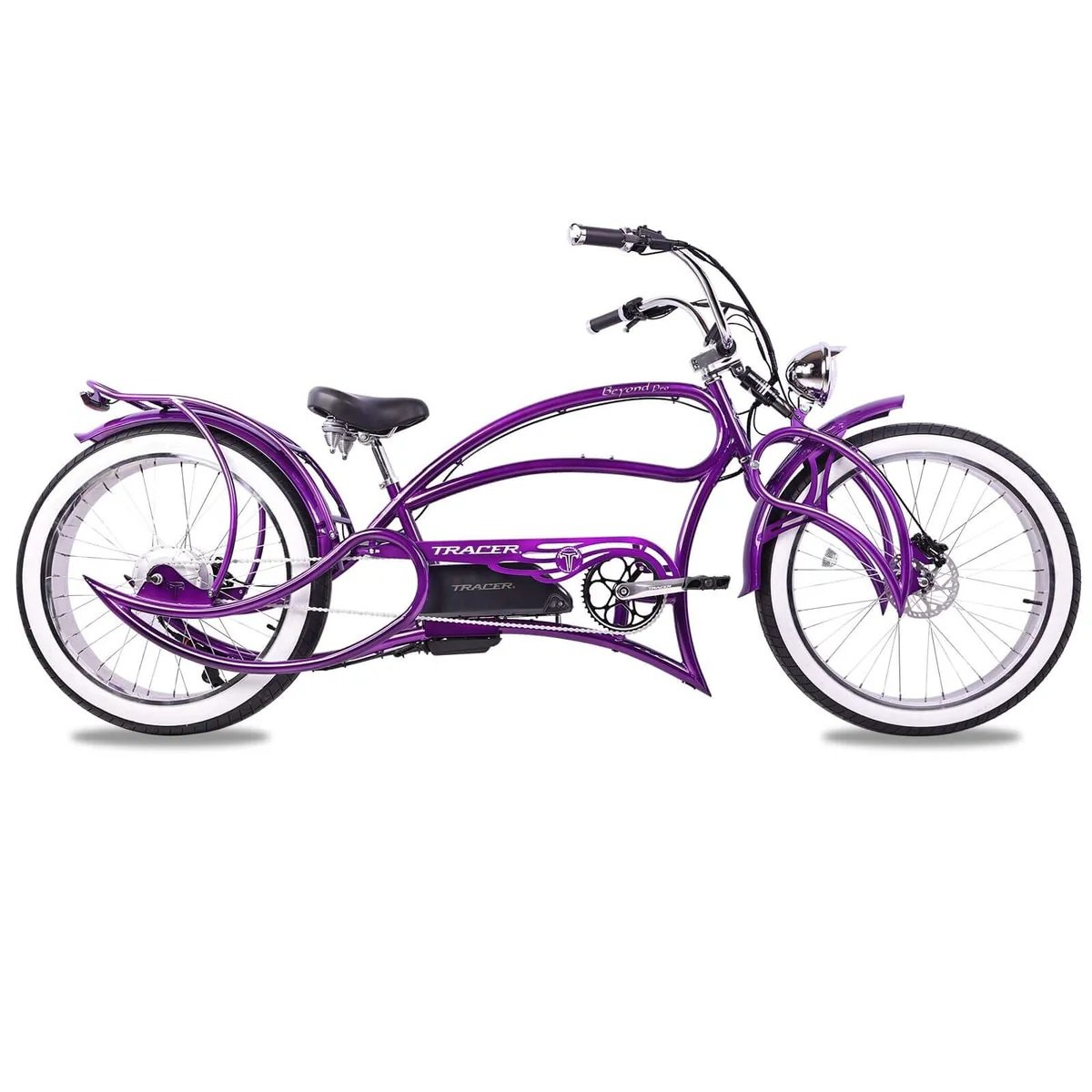Tracer BEYOND PRO 26" 1000W Classic Stretch Fat Tire Chopper Cruiser Electric Bike