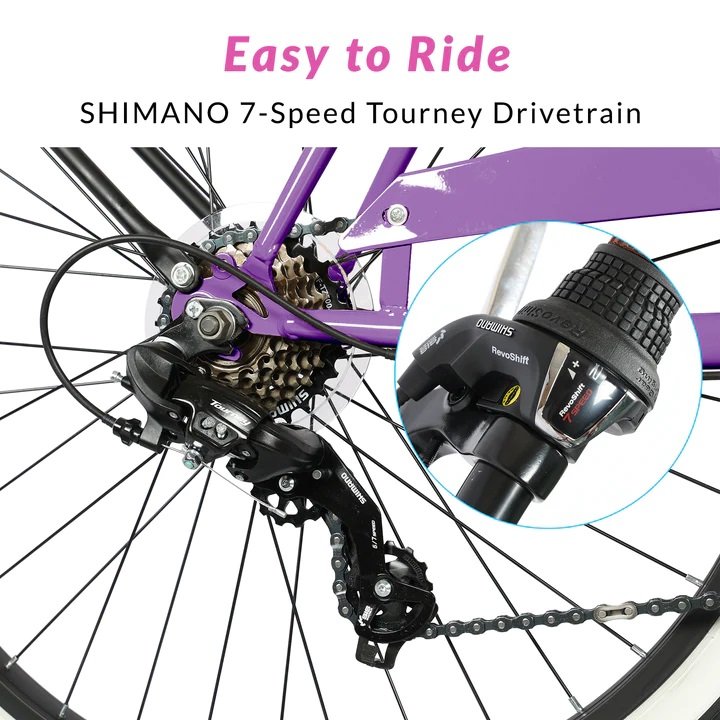 Tracer BORA 26" Step-Through Shimano 7 Speed Fat Tire Beach Cruiser Bike